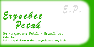 erzsebet petak business card